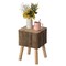 Natural Wooden Log Box Side Table Durable 11X11 Rustic Indoor Outdoor Accent